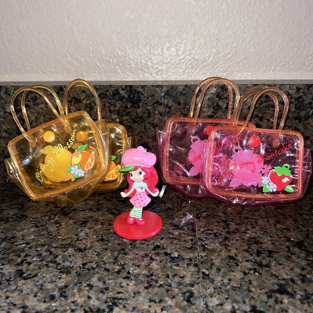 Vintage Y2K 90’s Strawberry Shortcake Orange Blossom Mini Purses Lot And Figure